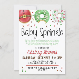 Christmas Doughnut Baby Sprinkle Shower Invitation