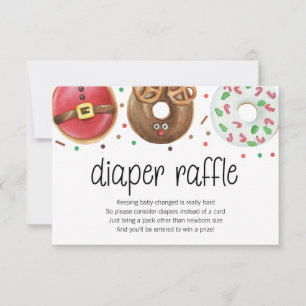 Christmas Doughnut Diaper Raffle Card