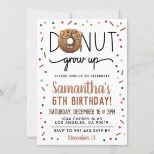 Christmas Doughnut Grow Up Birthday Invitation