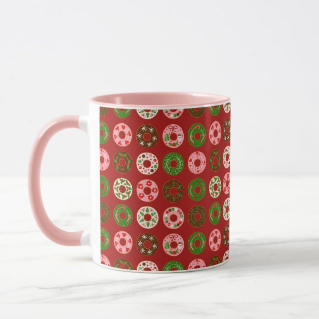Christmas Doughnut Holiday Treat Pattern Mug (Left)