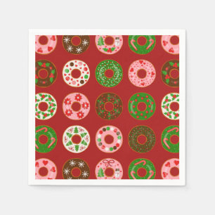 Christmas Doughnut Holiday Treat Pattern Napkin