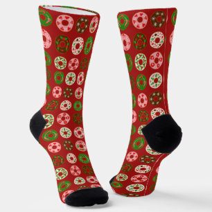Christmas Doughnut Holiday Treat Pattern Socks