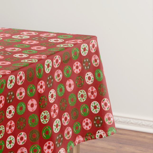 Christmas Doughnut Holiday Treat Pattern Tablecloth (In Situ)