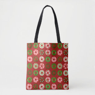 Christmas Doughnut Holiday Treat Pattern Tote Bag
