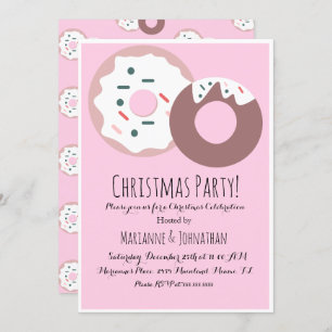 Christmas Doughnut Sprinkles Holiday Theme Invitation
