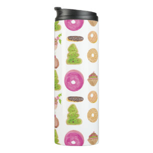 Christmas Doughnuts Cupcakes Cookies Bakery Goodie Thermal Tumbler