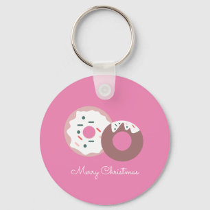 Christmas Doughnuts Sprinkles Bakery Merry Christ Key Ring