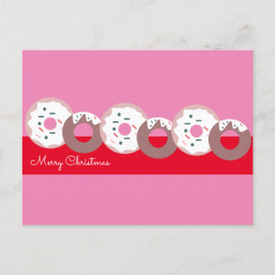 Christmas Doughnuts Sprinkles Bakery  Merry Christ Postcard