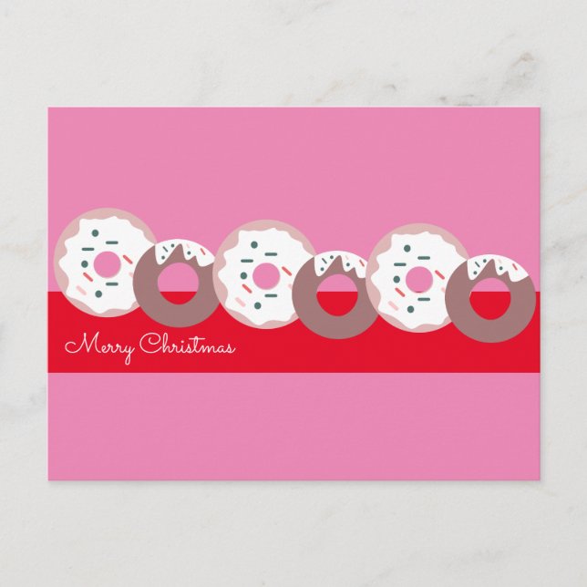 Christmas Doughnuts Sprinkles Bakery  Merry Christ Postcard (Front)