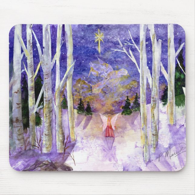 Christmas Dove Angel Mouse Pad (Front)