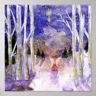 Christmas Dove Angel Poster