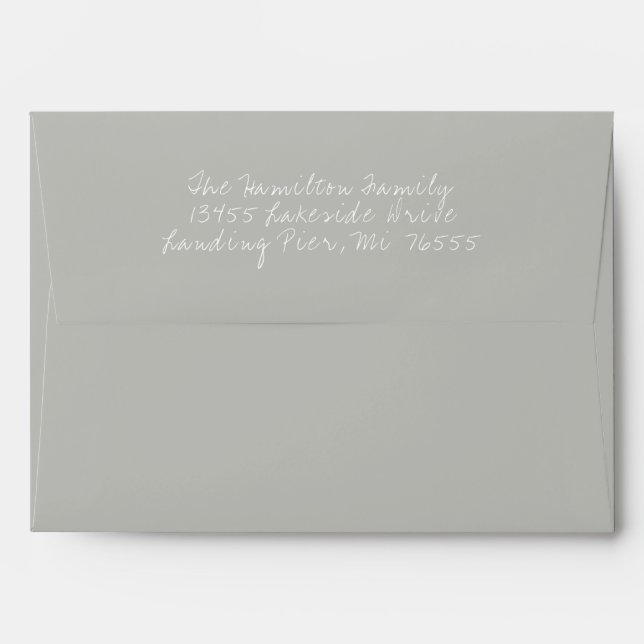 Christmas Dove Grey Custom Holiday Envelope (Back (Top Flap))