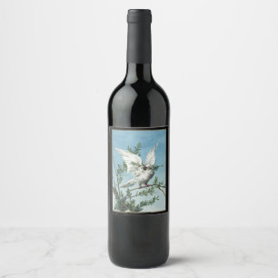 Christmas Dove of Peace Wine Bottle Label