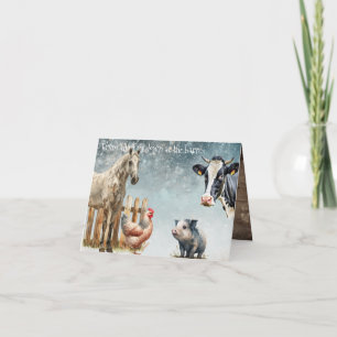 "Christmas down at the barn" Customisable Card
