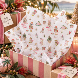 Christmas Down Under Aussie Holiday Animals Tissue Paper