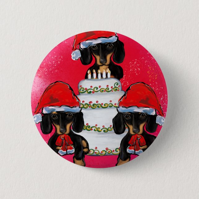 Christmas Doxies 6 Cm Round Badge (Front)