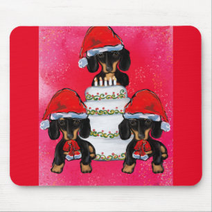 Christmas Doxies Mouse Pad