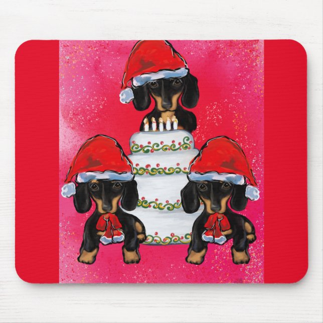 Christmas Doxies Mouse Pad (Front)