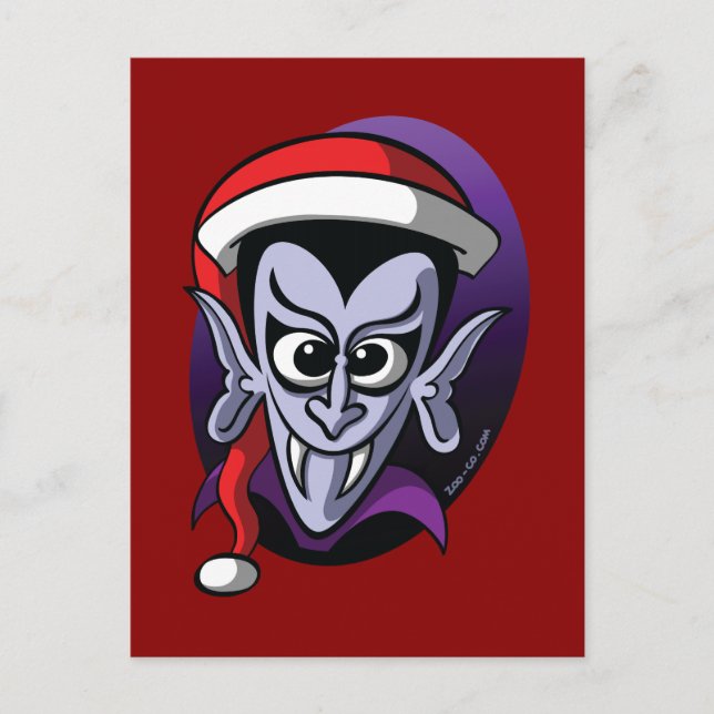 Christmas Dracula Holiday Postcard (Front)
