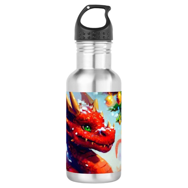Christmas Dragon 2 710 Ml Water Bottle (Front)
