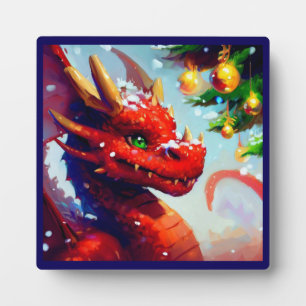 Christmas Dragon 2 Plaque