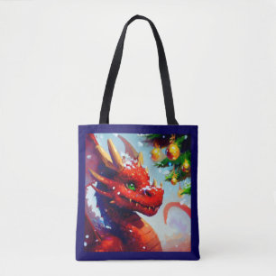 Christmas Dragon 2 Tote Bag