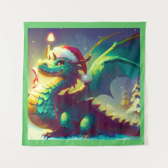 Christmas Dragon 3 Tapestry (Front)