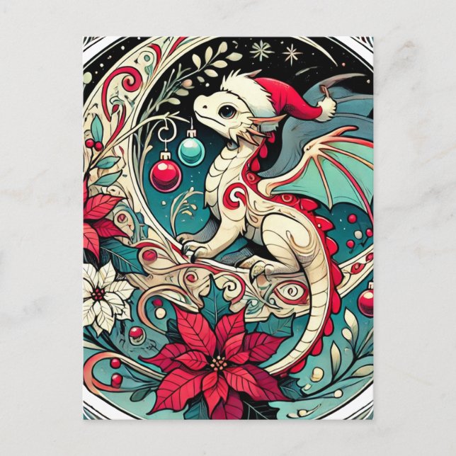 Christmas Dragon                                   Holiday Postcard (Front)
