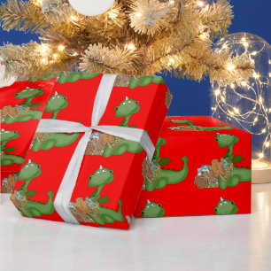 Christmas Dragon Holiday wrapping paper