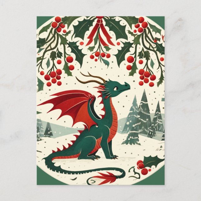 Christmas Dragon                                   Postcard (Front)