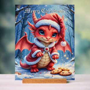 Christmas dragon, too cute to arrest,  acrylic sign