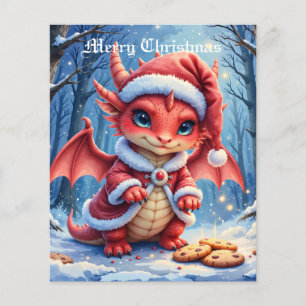 Christmas dragon, too cute to arrest, flyer