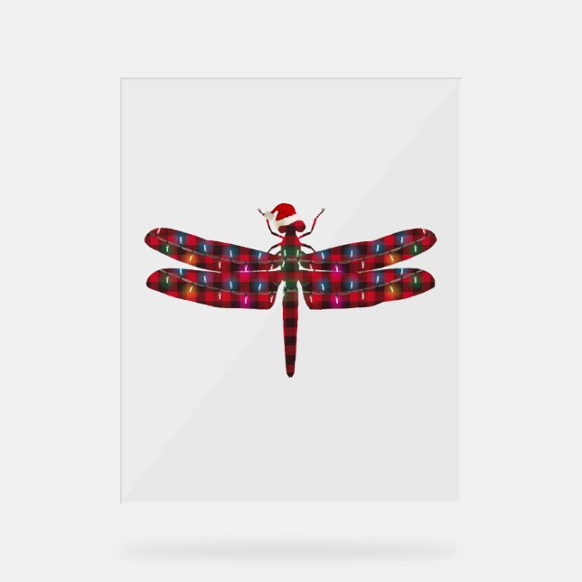 Christmas Dragonfly Acrylic Sign (Front)