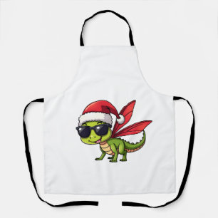 Christmas Dragonfly Santa Hat Funny Xmas Kids Apron