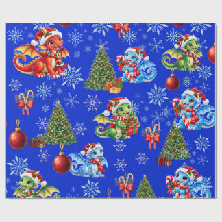 Christmas Dragons Gift Wrap