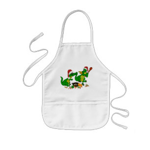 Christmas Dragons - today I wants cook Kids Apron