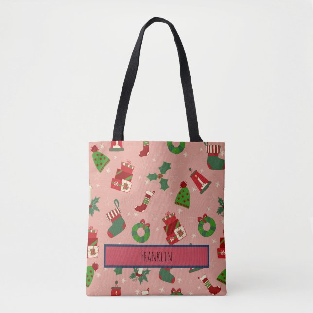 Christmas Drawing I Custom Name  Tote Bag (Front)
