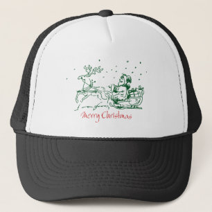 Christmas drawing on T-shirts Trucker Hat