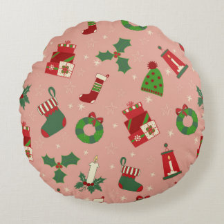 Christmas Drawing  Round Cushion