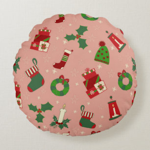 Christmas Drawing  Round Cushion