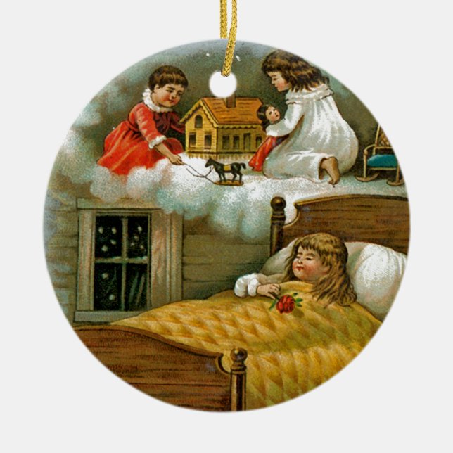 Christmas Dreams Ceramic Ornament (Front)