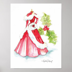 Christmas Dress 11x14 by Heather French Henry Poster