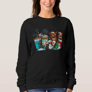 Christmas Drink Animals Farm Merry Christmas Coffe Sweatshirt