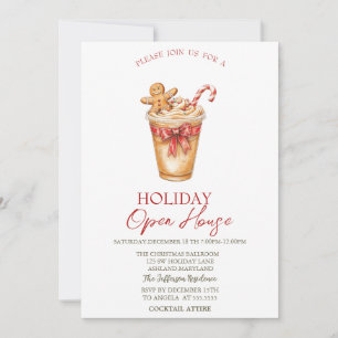 Christmas Drink Gingerbread Holiday Open House  Invitation