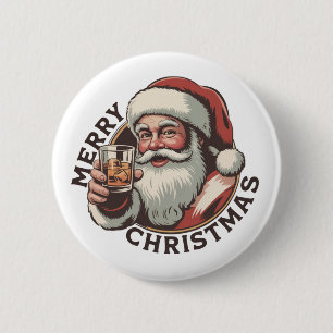 Christmas Drinking Bourbon Party Whiskey Lover  6 Cm Round Badge