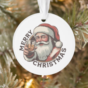 Christmas Drinking Bourbon Party Whiskey Lover Ornament