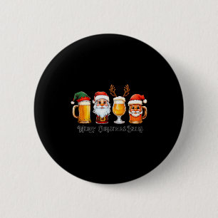 Christmas Drinking Merry Christmas Santa Beer  6 Cm Round Badge