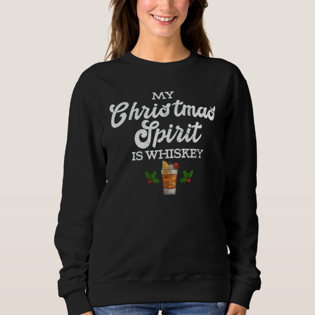 Christmas Drinking Tee Whiskey Liquor Drinker Sayi (Front)