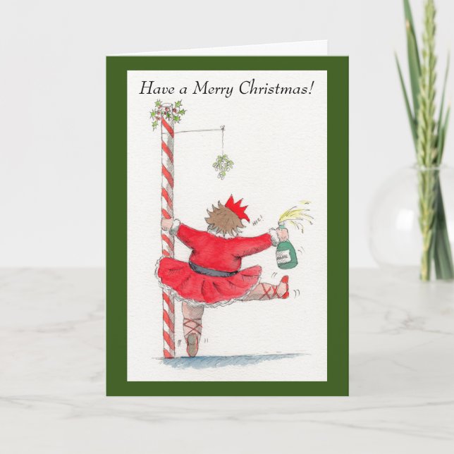 Christmas drunk dancer card (Front)