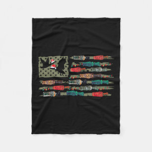 Christmas Duck Call Flag Christmas Mallard Duck Hu Fleece Blanket